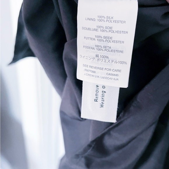 J. Crew Sleeveless Shirt Dress Womens XS 100% Silk Black Button Up Pockets - Picture 5 of 5